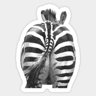 Black and White Zebra Tail Sticker